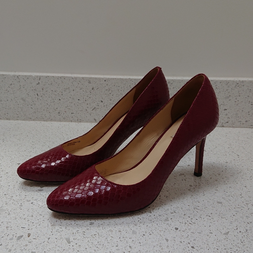 Cole Haan Red Snakeskin Pumps